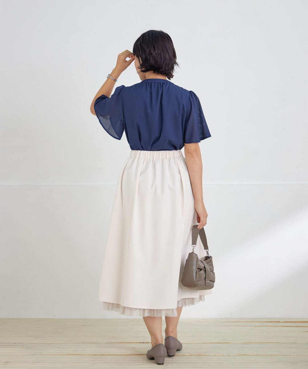 Tiaclasse 【セットアップ対応・洗える】シアーチェックブラウス 