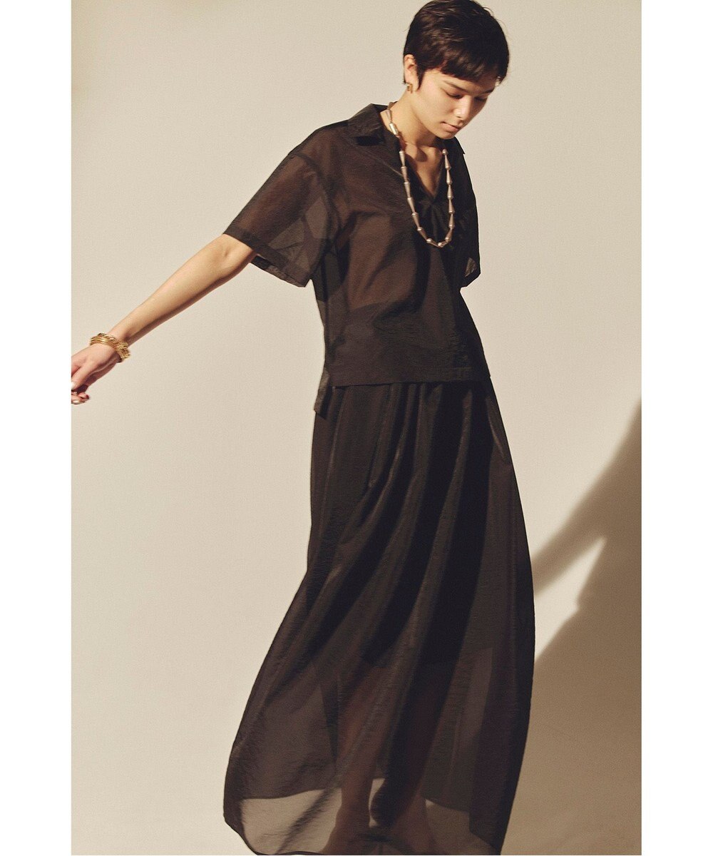 uncrave シアー オーガンジー フレア スカート 