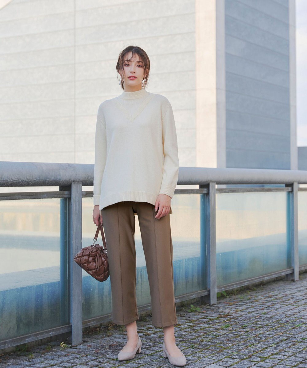 Tiaclasse 【日本製・洗える】すふれ起毛ワイドパンツ 