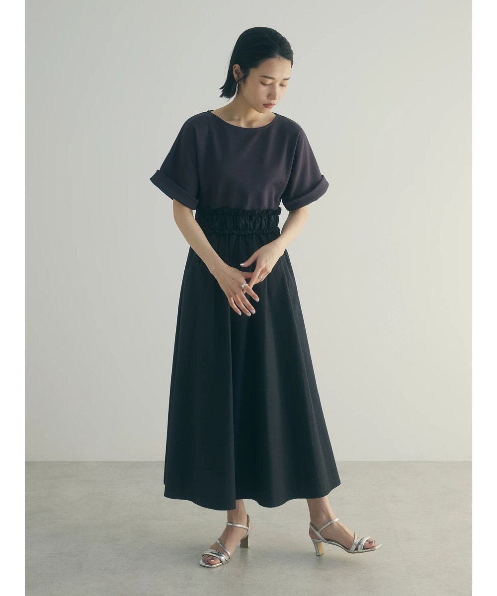Green Parks armonia.異素材切替ドルマンワンピース 