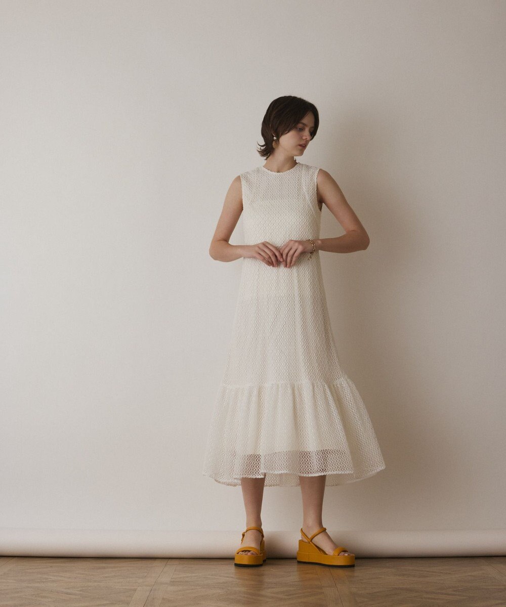 GRACE CONTINENTAL メッシュロングワンピース 