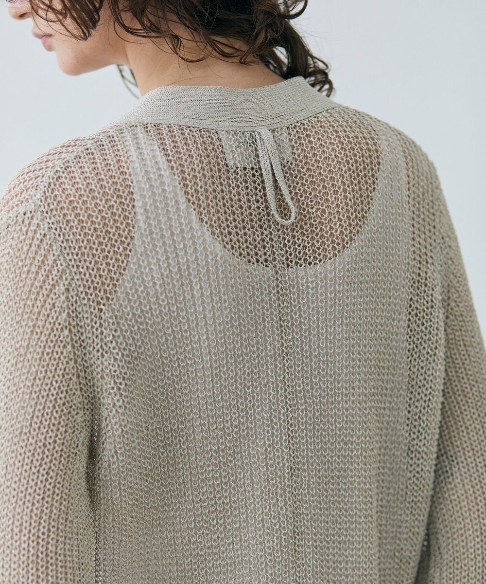 BEIGE， 【洗える】OPTICAL / ペーパーヤーンVネックロングカーディガン 