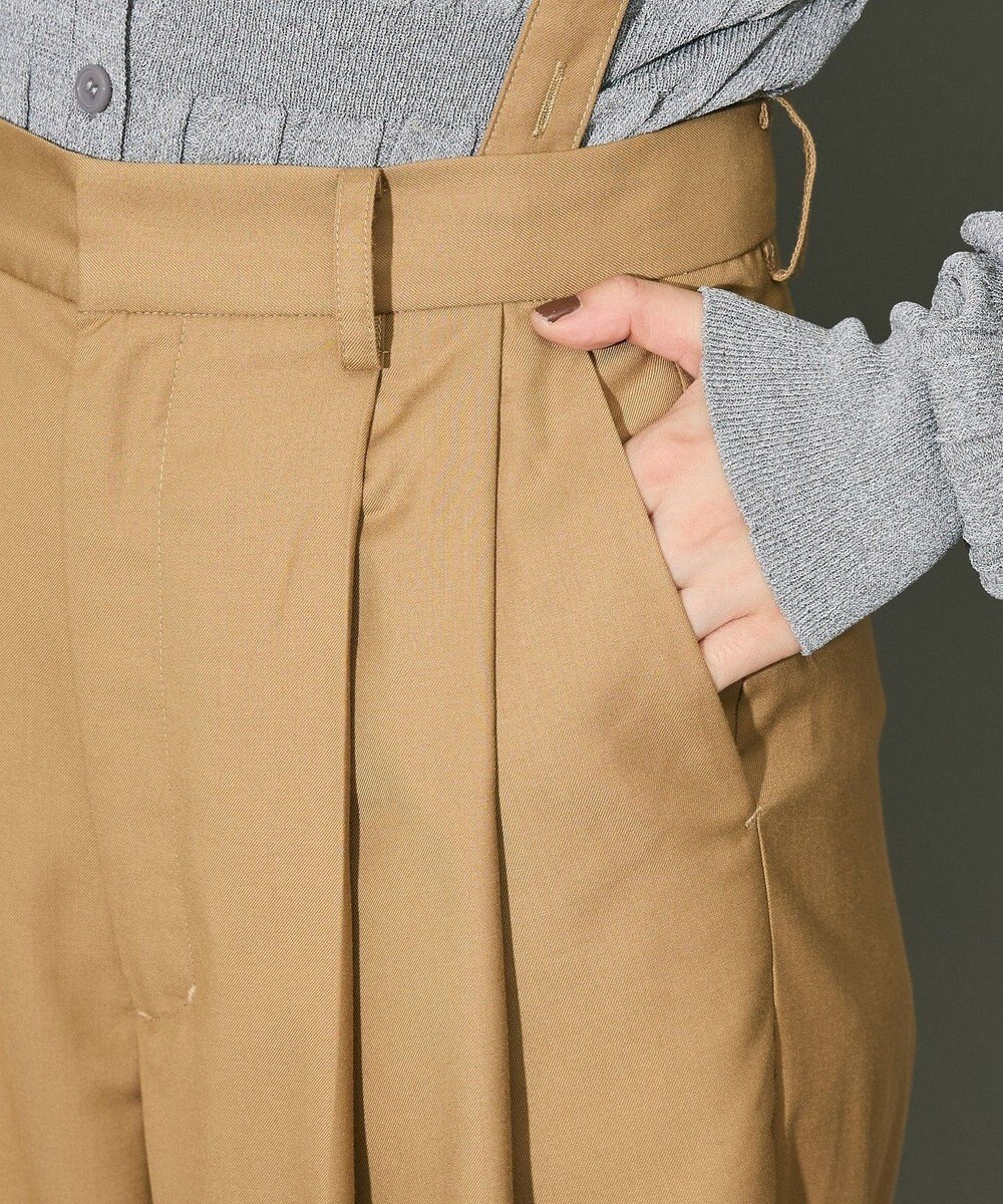 Green Parks サスペンダー付タックパンツ 