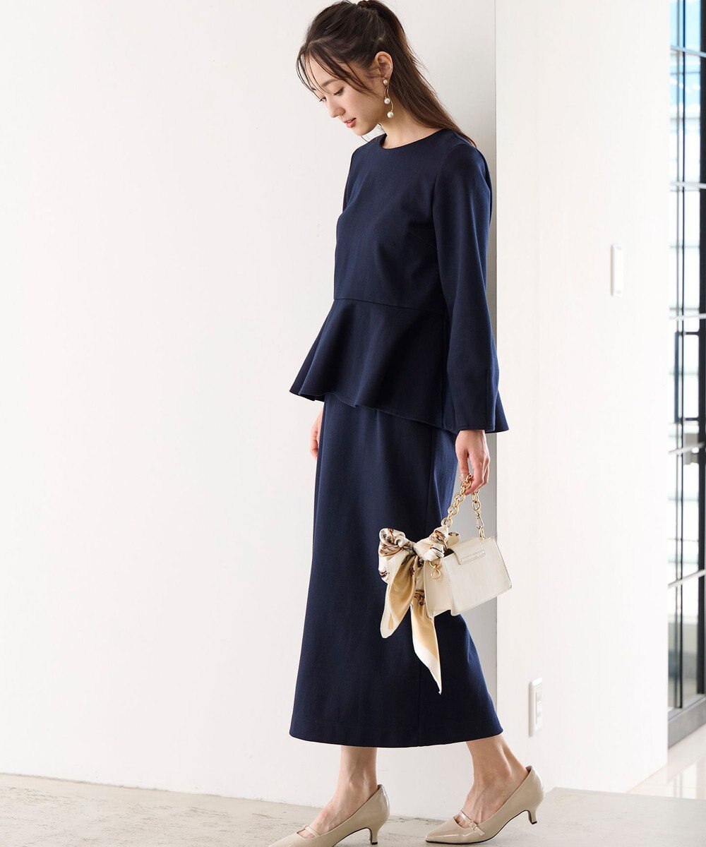 ANY SIS 【WEB・一部店舗限定】カットジャカードペプラム セットアップ 