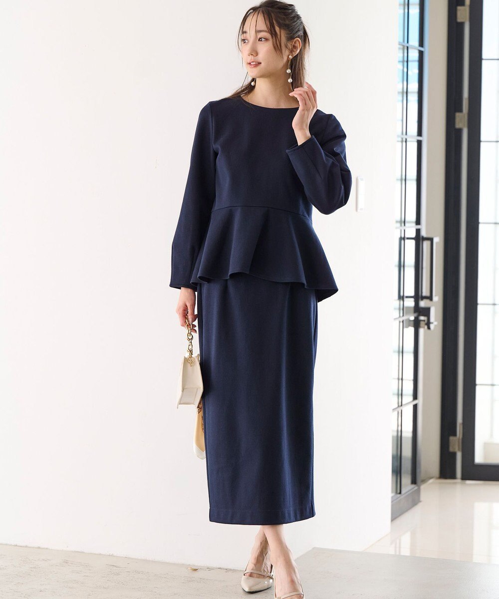 ANY SIS 【WEB・一部店舗限定】カットジャカードペプラム セットアップ 