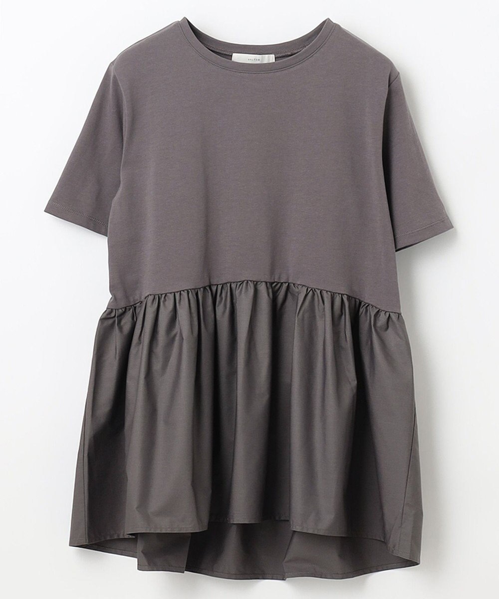 ANY L 【洗濯機可能】ペプラム チュニック丈トップス 