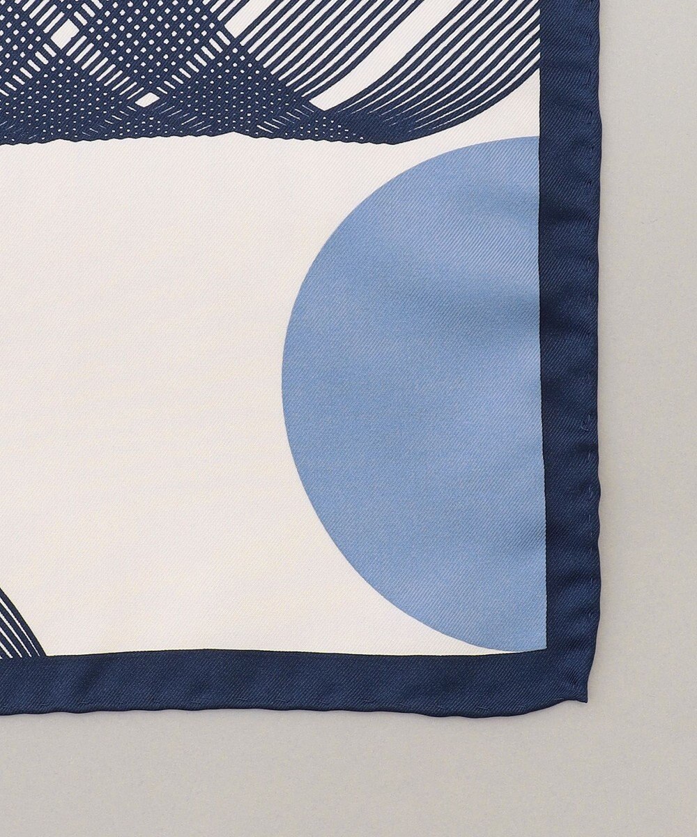 GOTAIRIKU 首にも巻ける【2WAY/日本製】シルク100% ポケットチーフ（幾何学柄） 