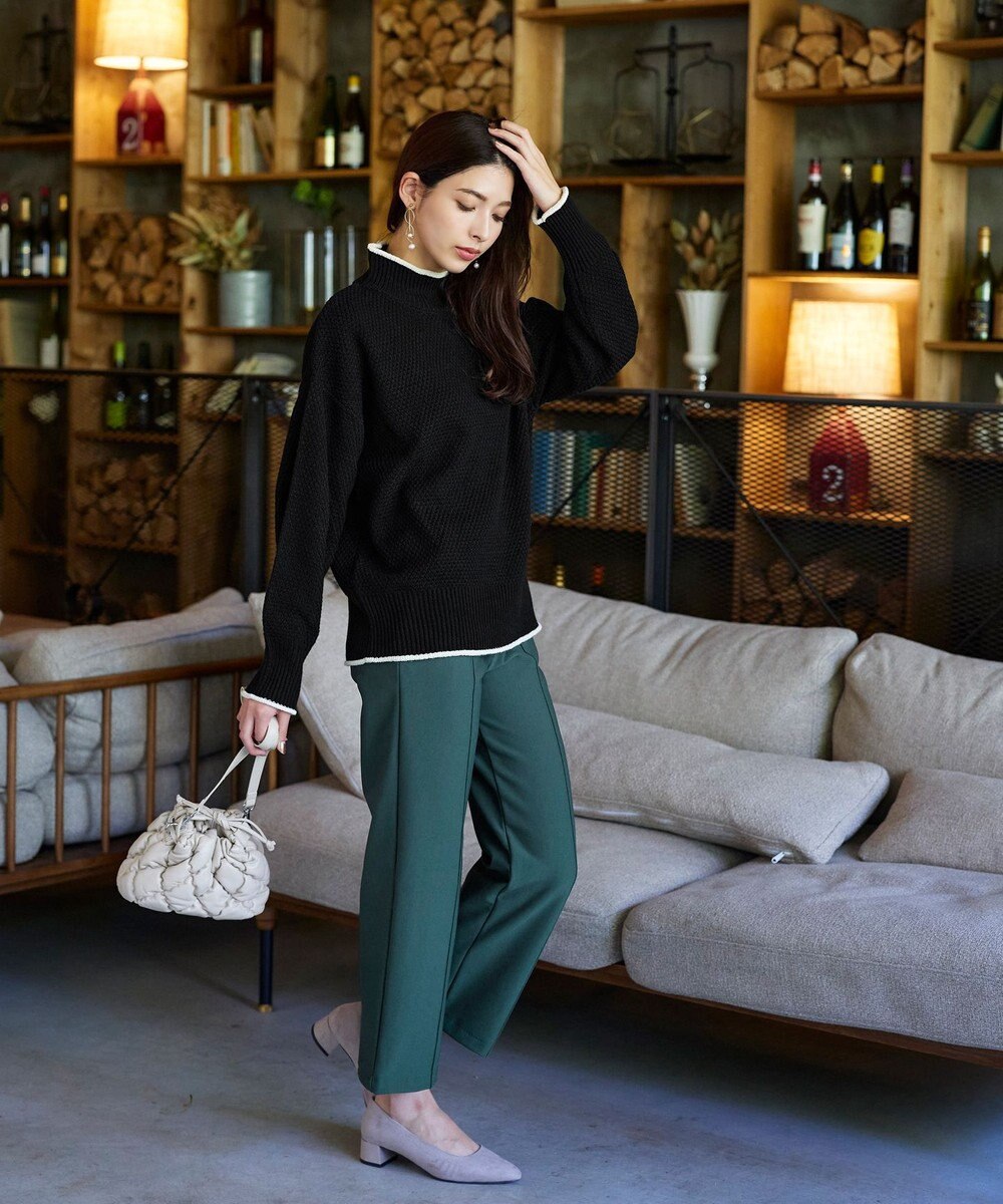 Tiaclasse 【日本製・洗える】すふれ起毛ワイドパンツ 