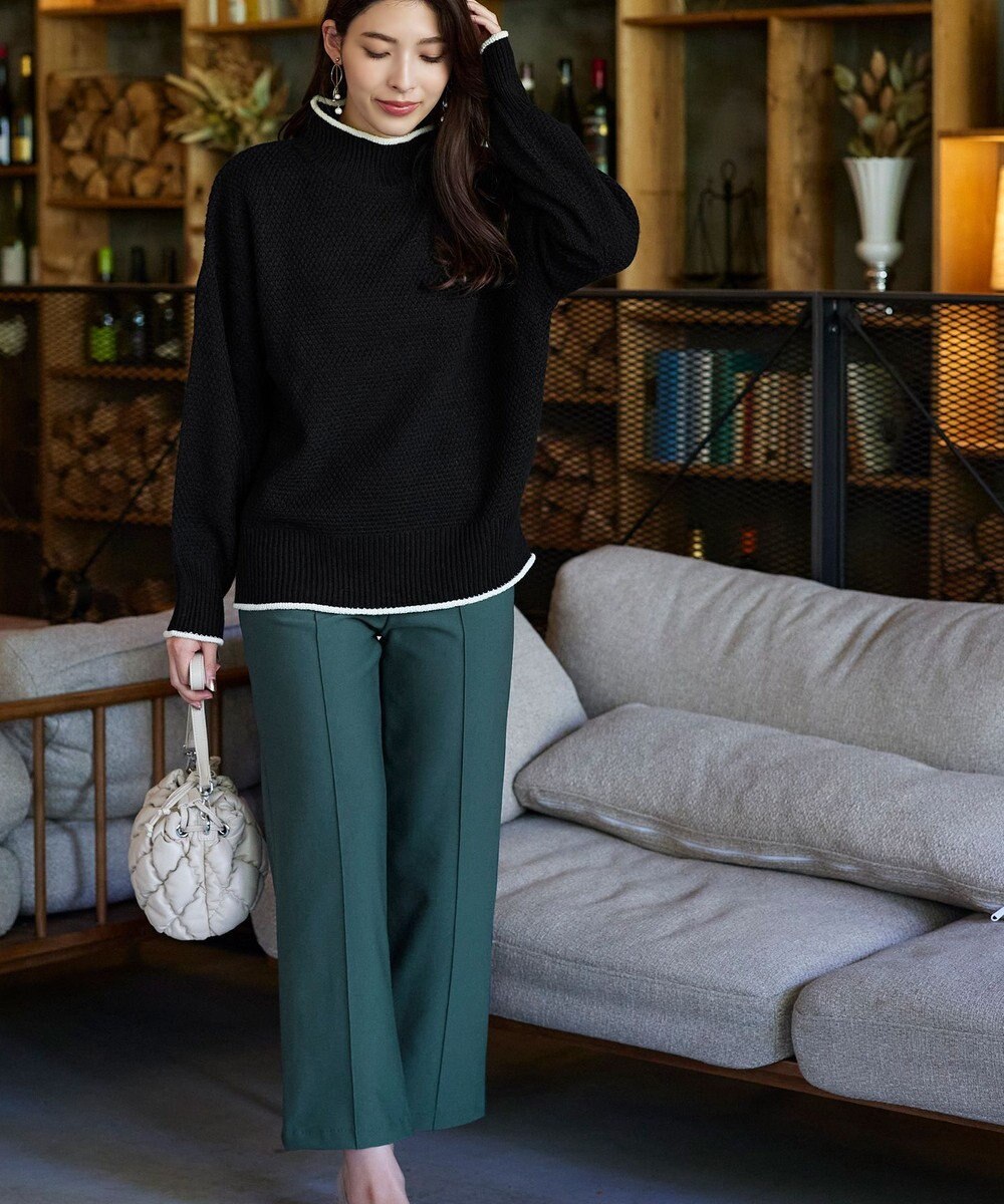 Tiaclasse 【日本製・洗える】すふれ起毛ワイドパンツ 