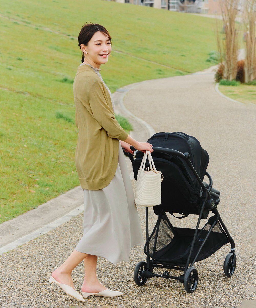 Tiaclasse 【洗える】麻調シャーリングハイネックワンピース 