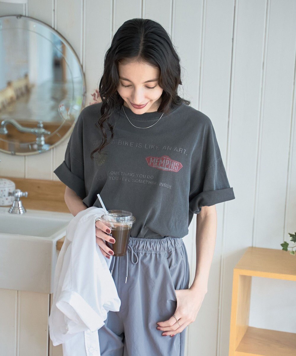 WEGO 【新色追加/ユニセックス着用アイテム/手洗い可/SMLサイズ展開】ピグメントグラフィックT（S） 