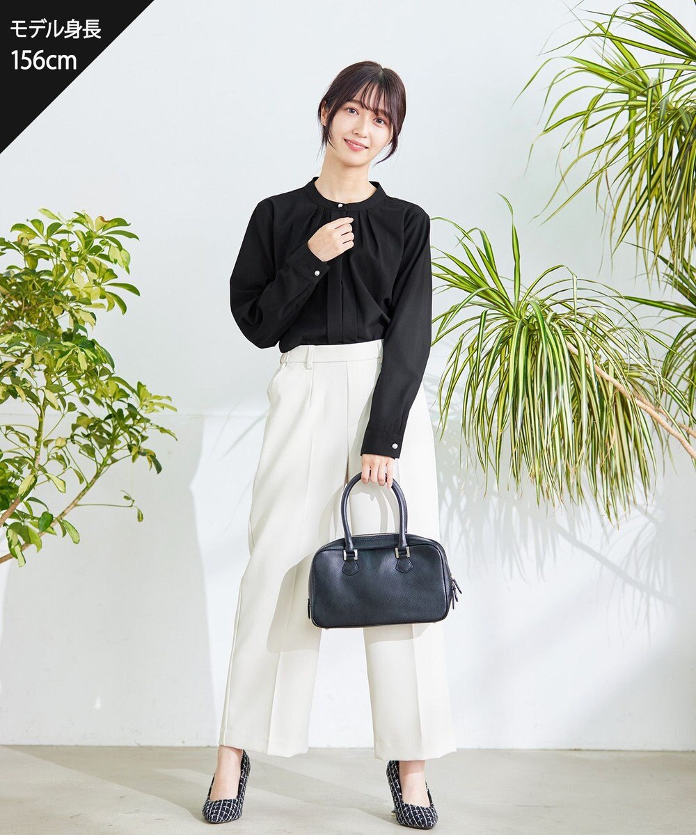 Tiaclasse L 【新色追加・洗える】センタープレスワイドパンツ 