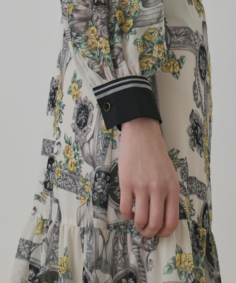 GRACE CONTINENTAL オーナメントフラワープリントワンピース 