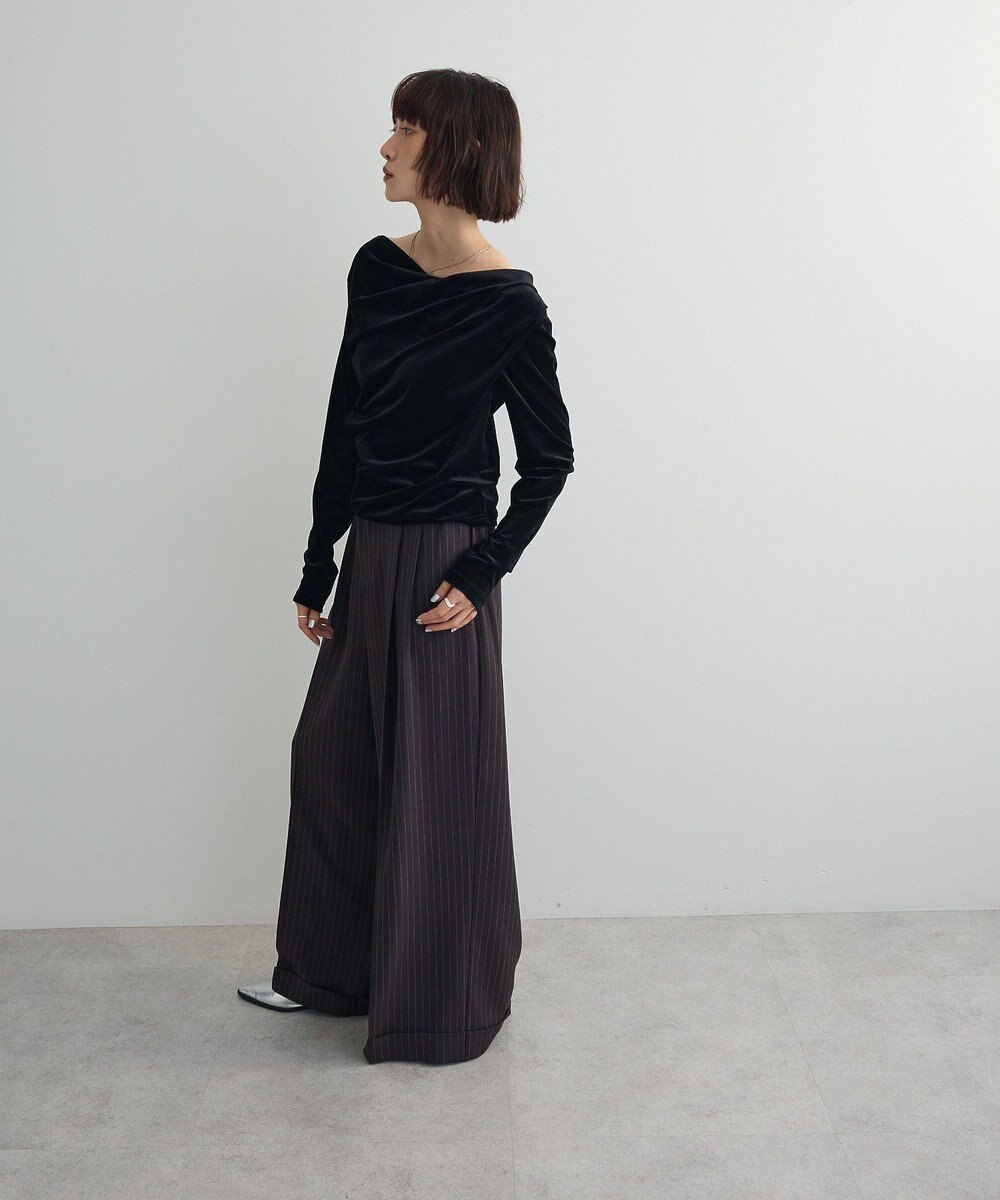 Green Parks シアーベロアオフショル長袖プルオーバー 