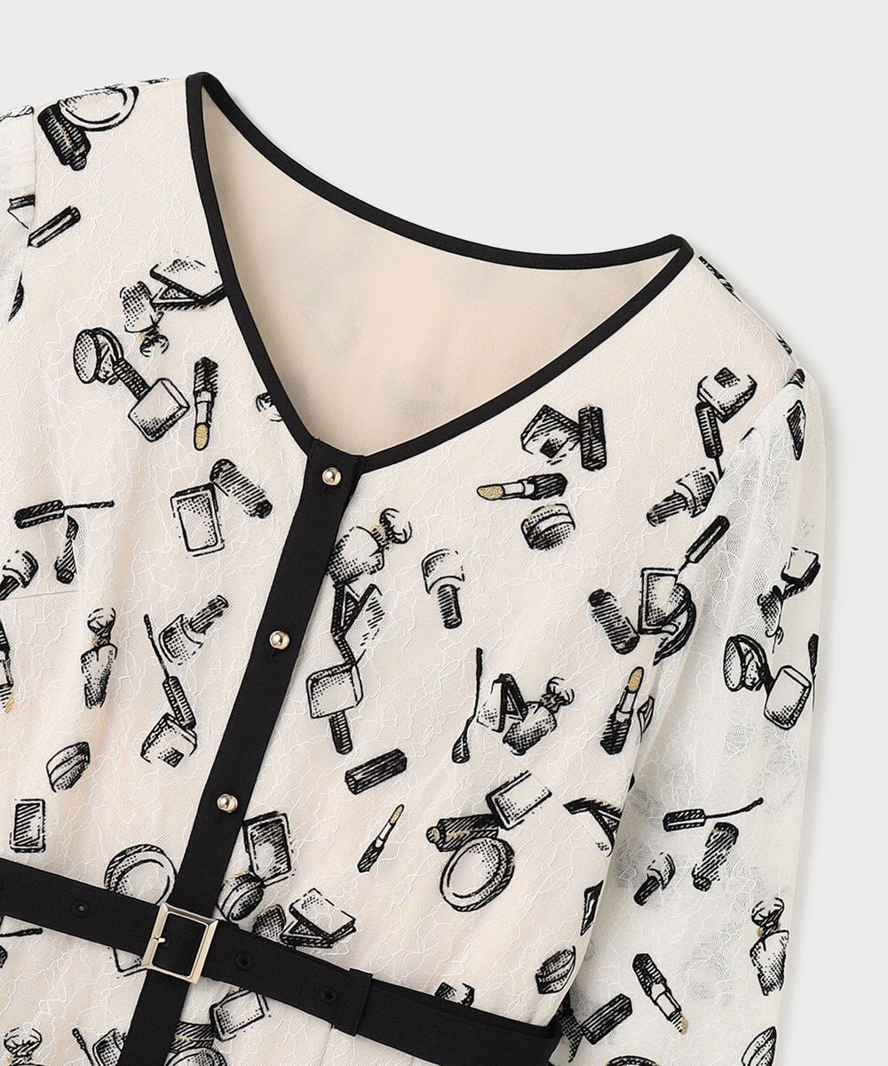 GRACE CONTINENTAL コスメフロッキープリントワンピース 