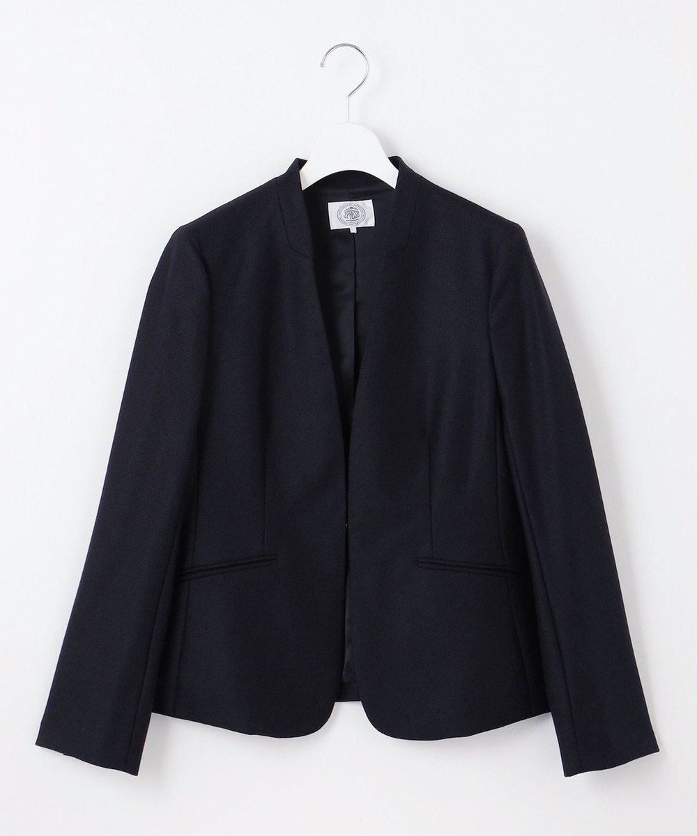 J.PRESS LADIES 【セットアップ対応】コンパクトジャージー ノーカラー ジャケット 