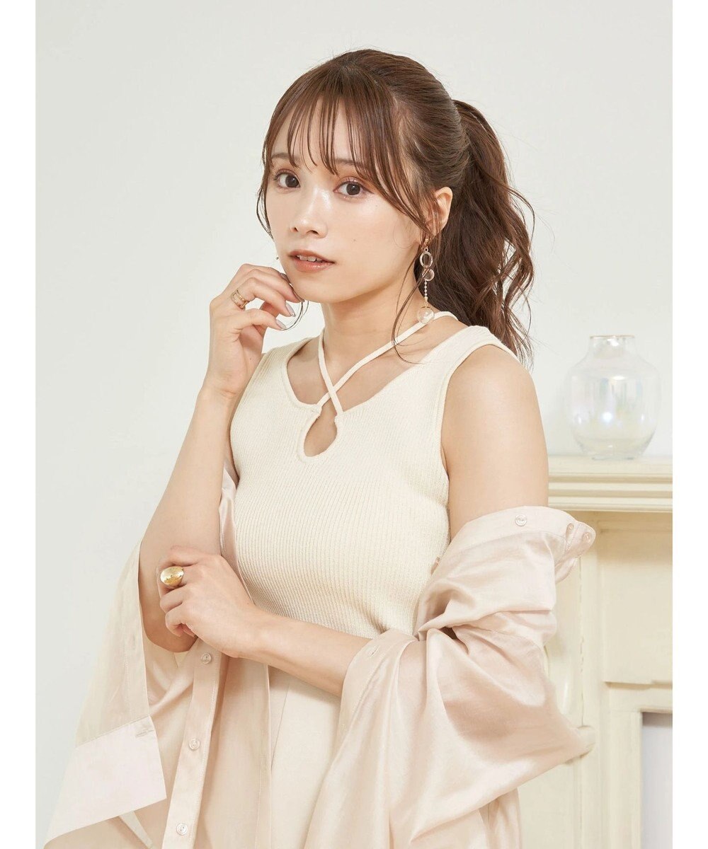 earth music&ecology ＳＥＴ２点ショートカーディガン＋レイヤードタンク 