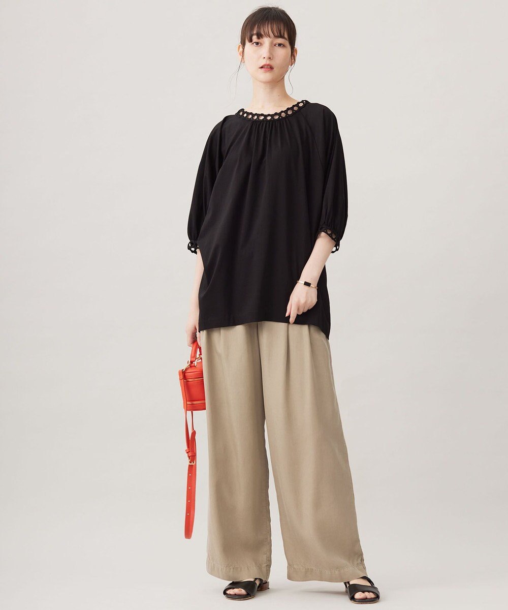 自由区 S 【洗える】コード刺繍 カットソー 