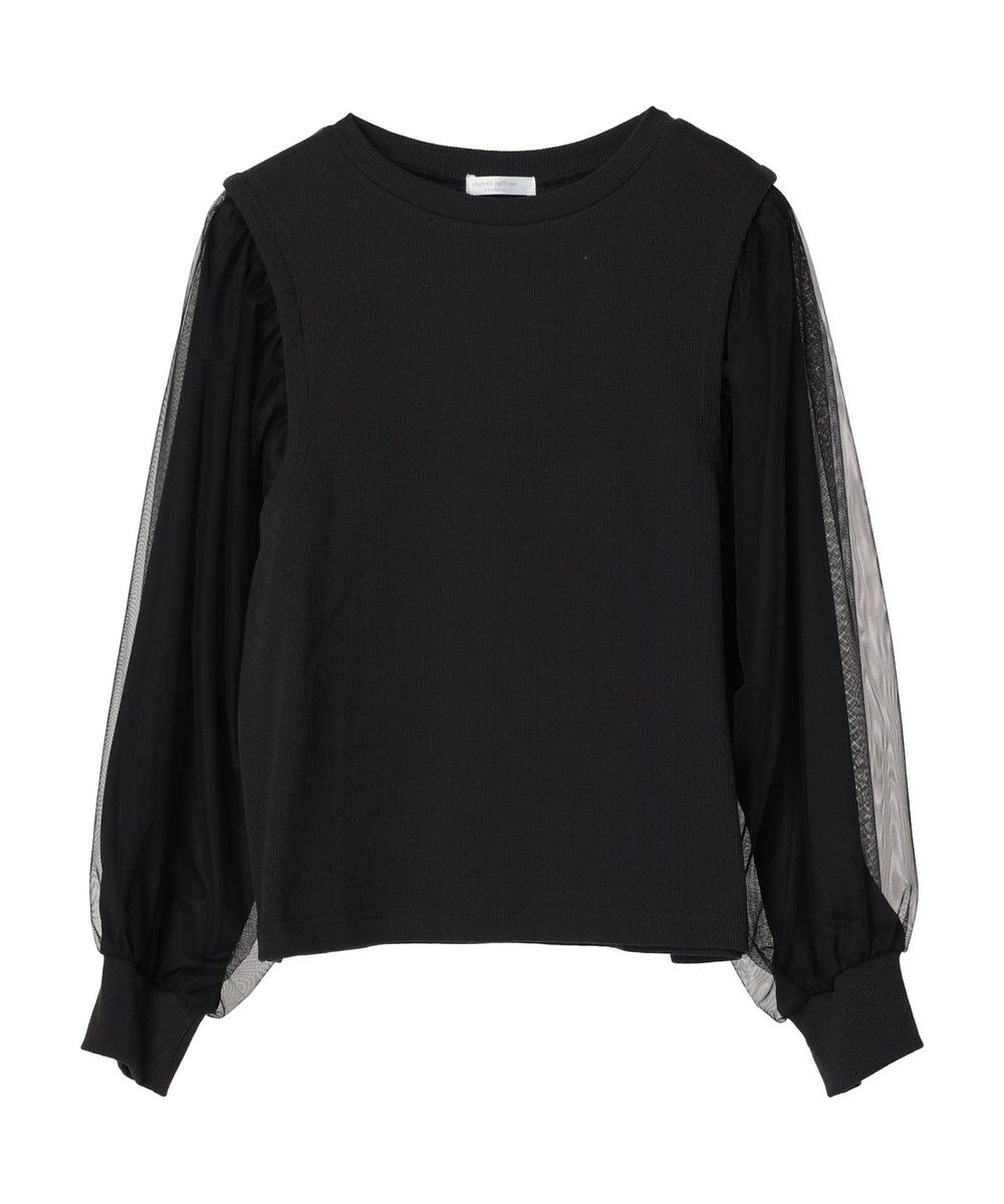 Green Parks 袖チュールドッキングリブプルオーバー 