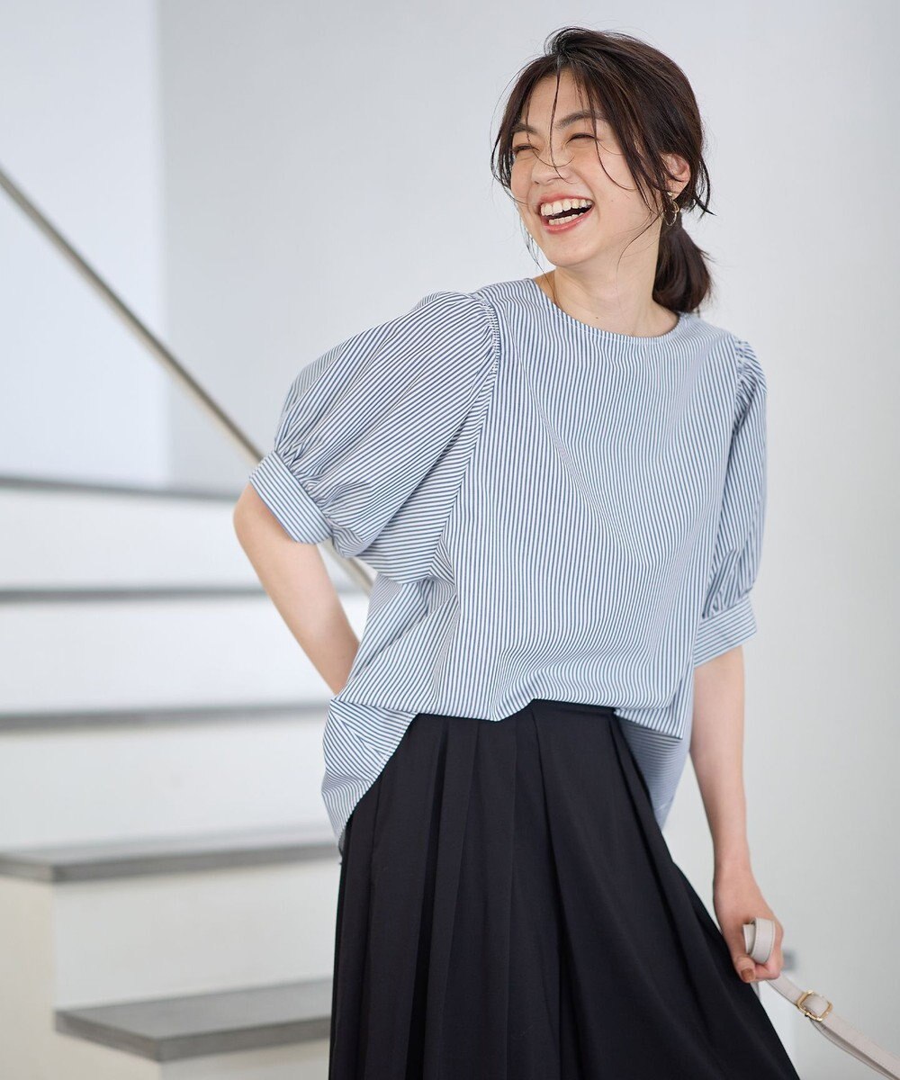 ANY 【抗菌防臭/速乾/手洗い可】エニィファンクション パフスリーブブラウス 