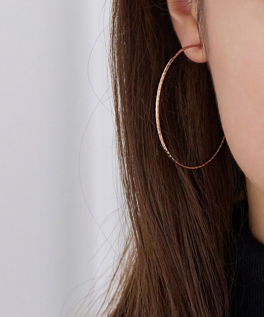 Phoebe ツイストラインフープイヤリング　ローズゴールド 
