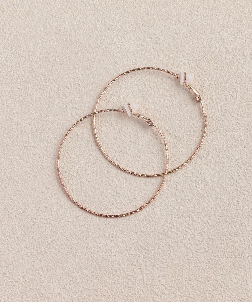 Phoebe ツイストラインフープイヤリング　ローズゴールド 