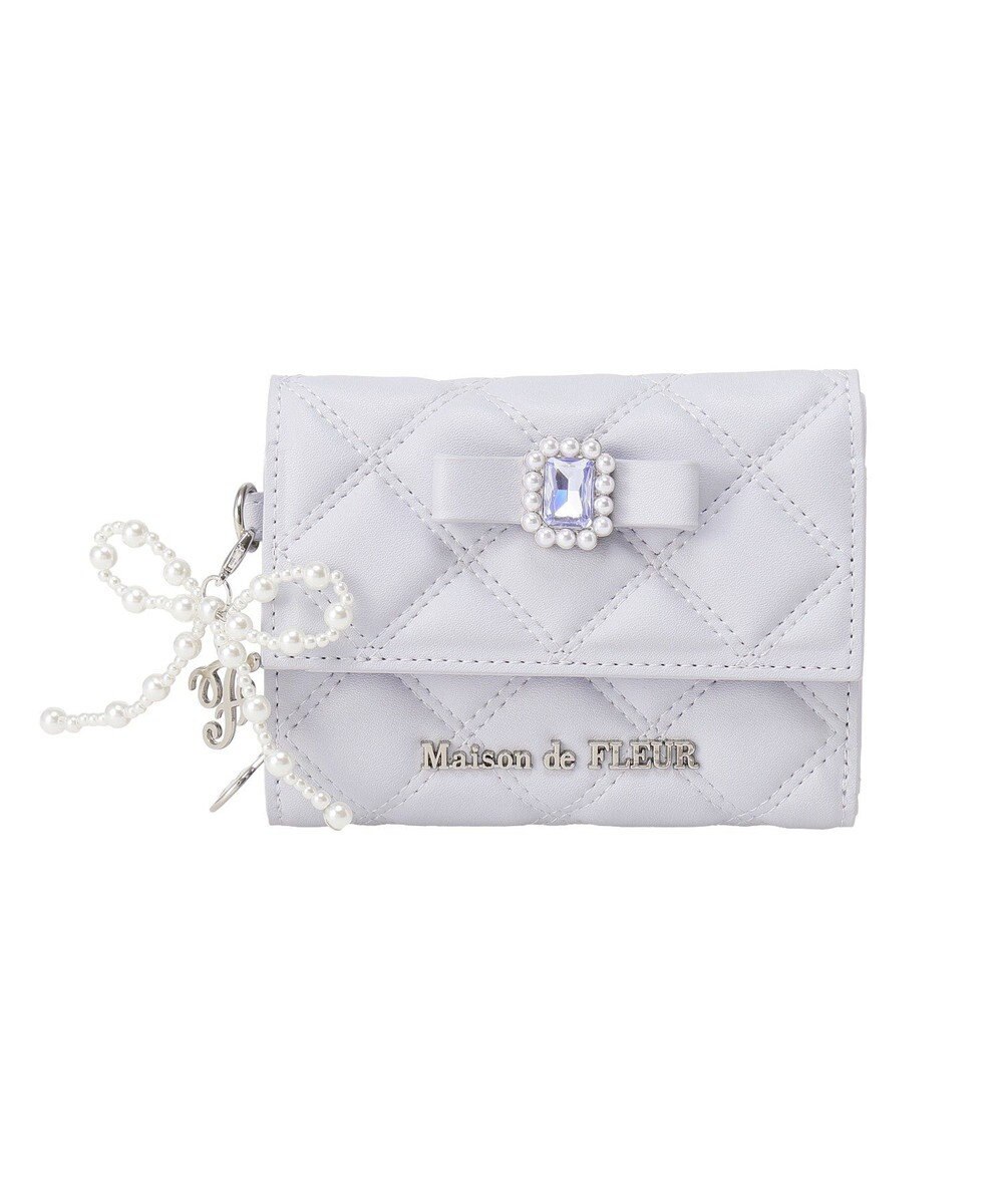 Maison de FLEUR ビジューリボンキルティングウォレット 