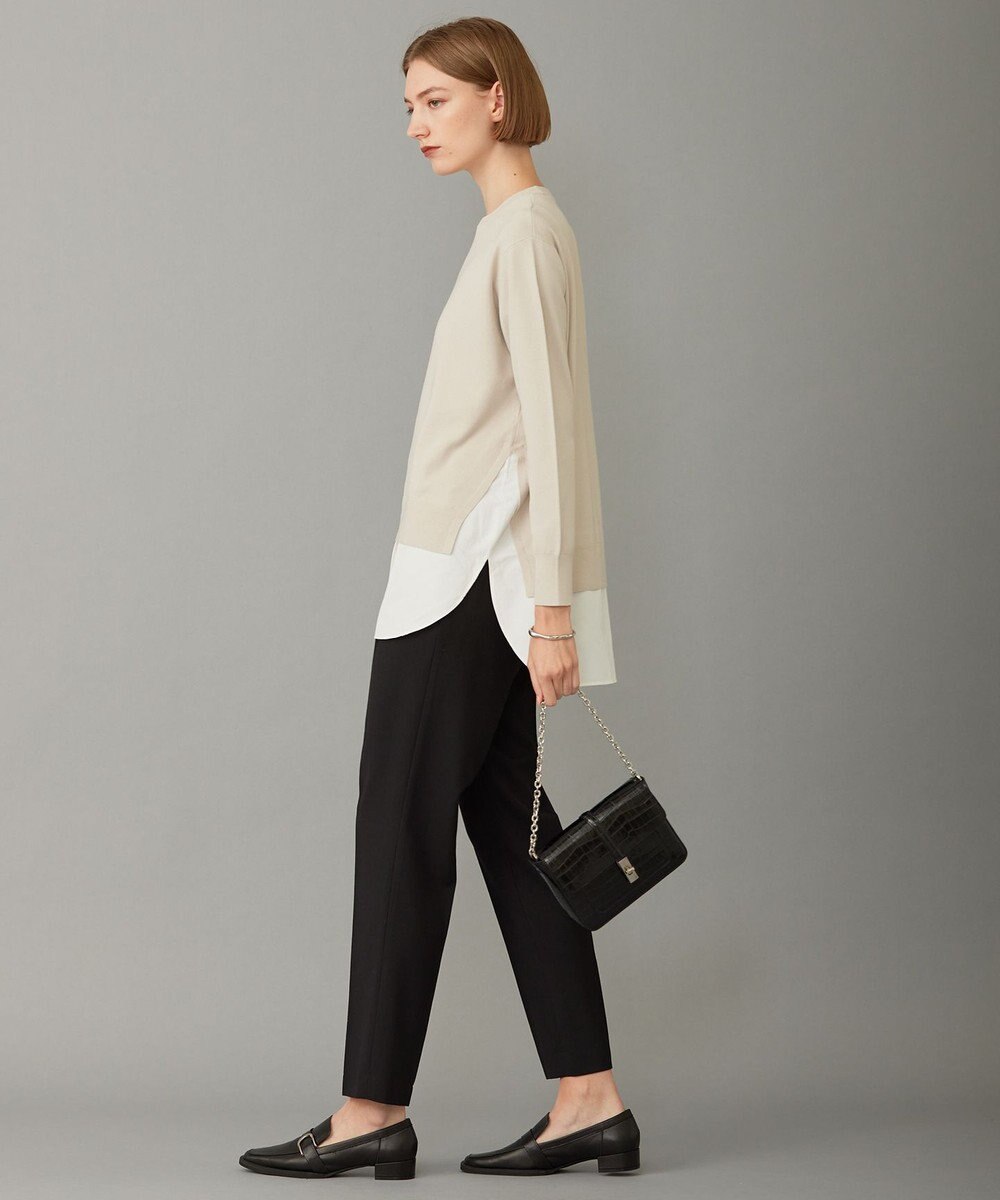 ICB L 【洗える】クロスコンビ シャツドッキングプルオーバー 