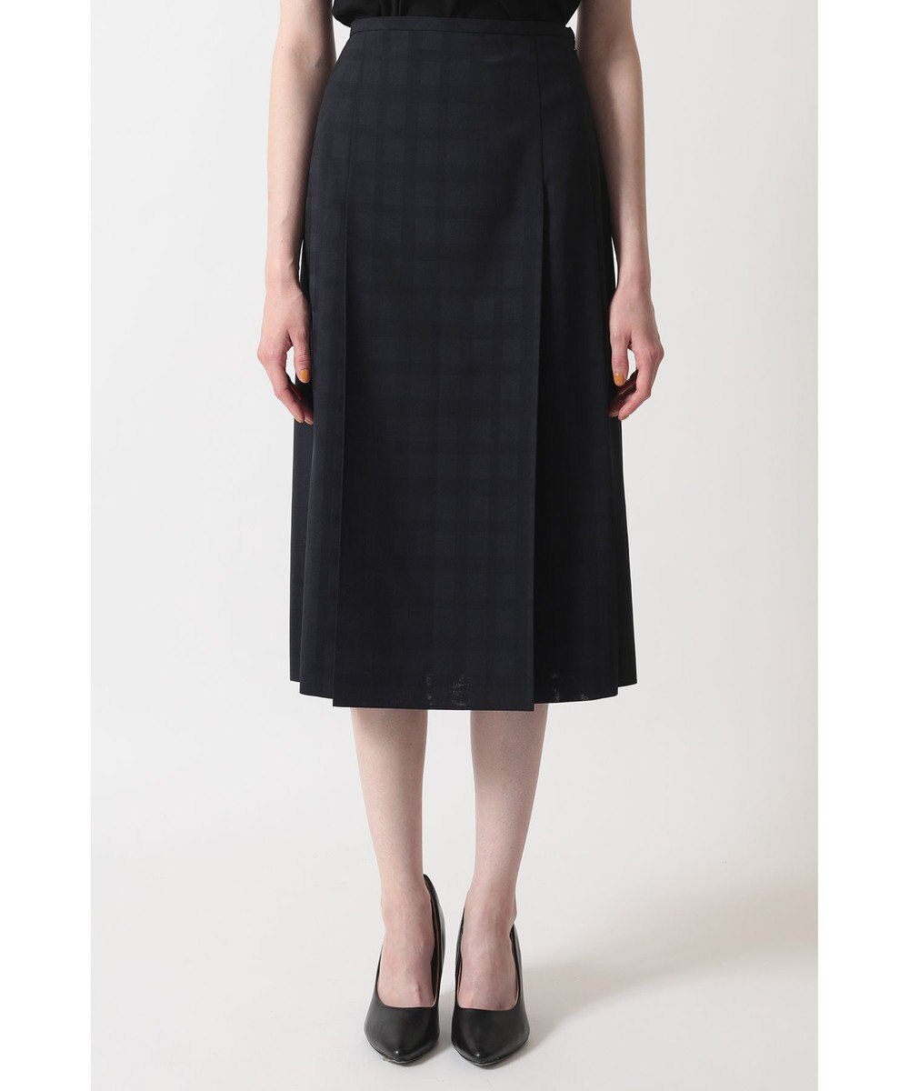 DAKS ビッグシャドーチェック セミフレアプリーツスカート 