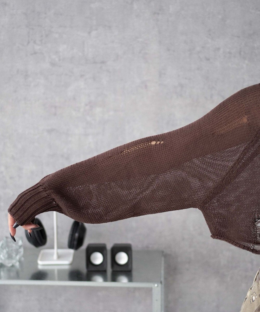 WEGO ダメージメッシュショートパーカー 