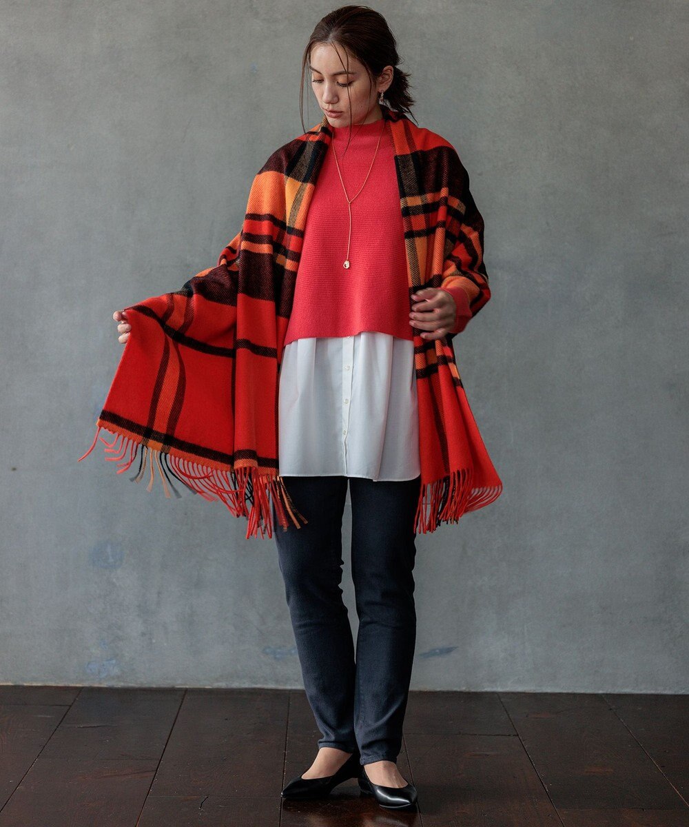 23区 カシミヤ チェック ストール 