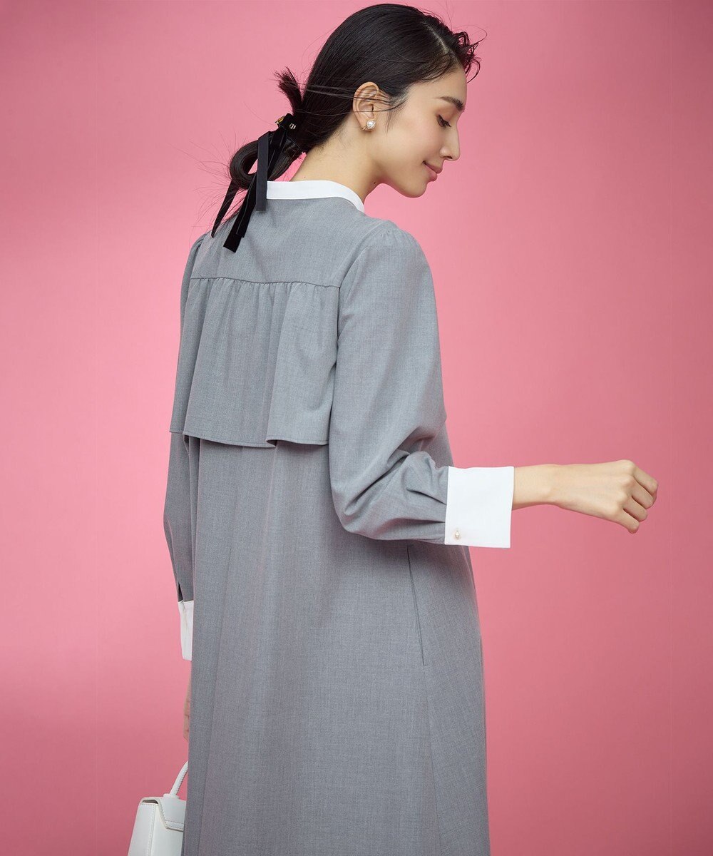 組曲 L 【KUMIKYOKU NAVY】ウーステッドライククロス シャツワンピース 