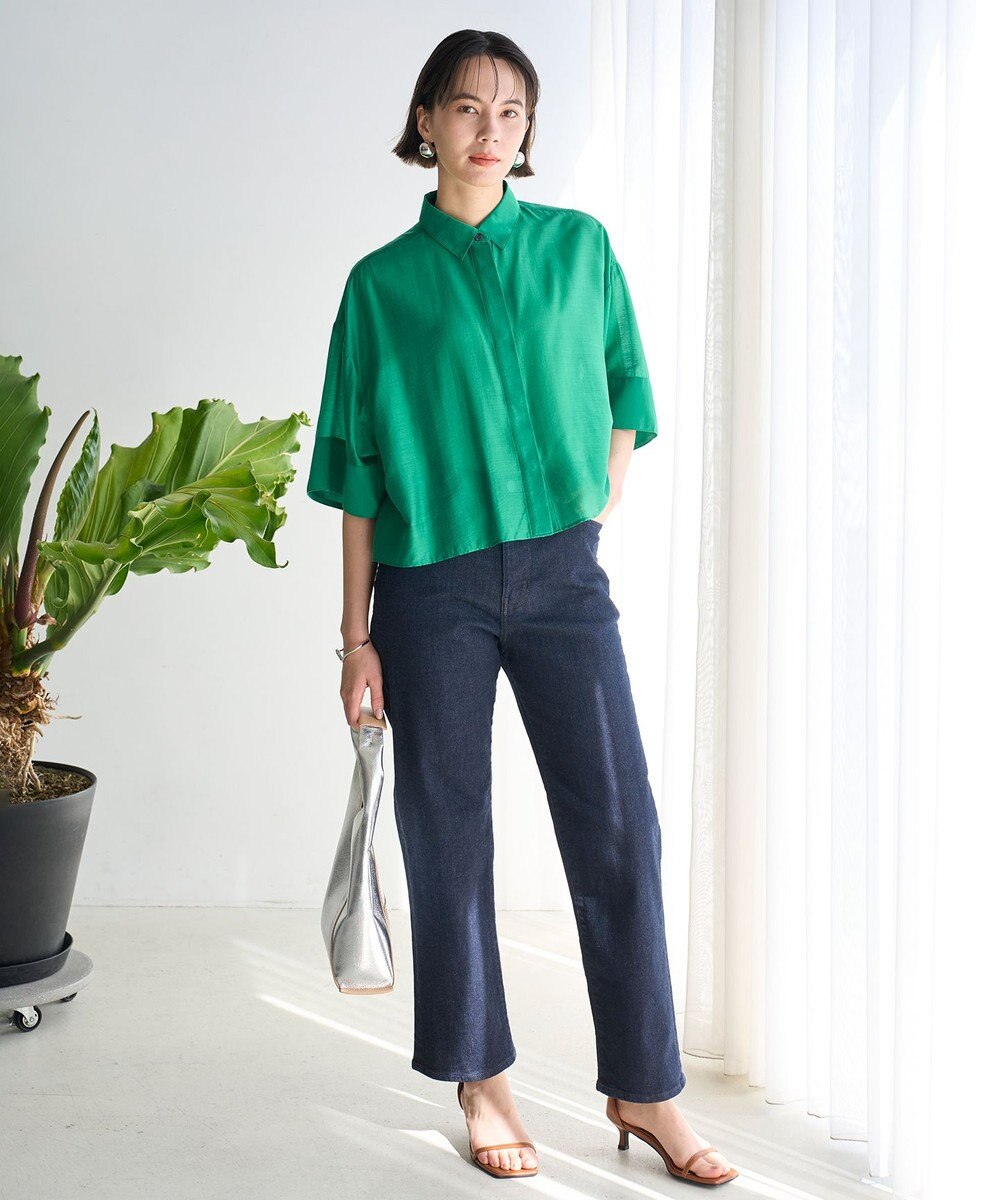 UNFILO ライトシアー クロップドシャツ 