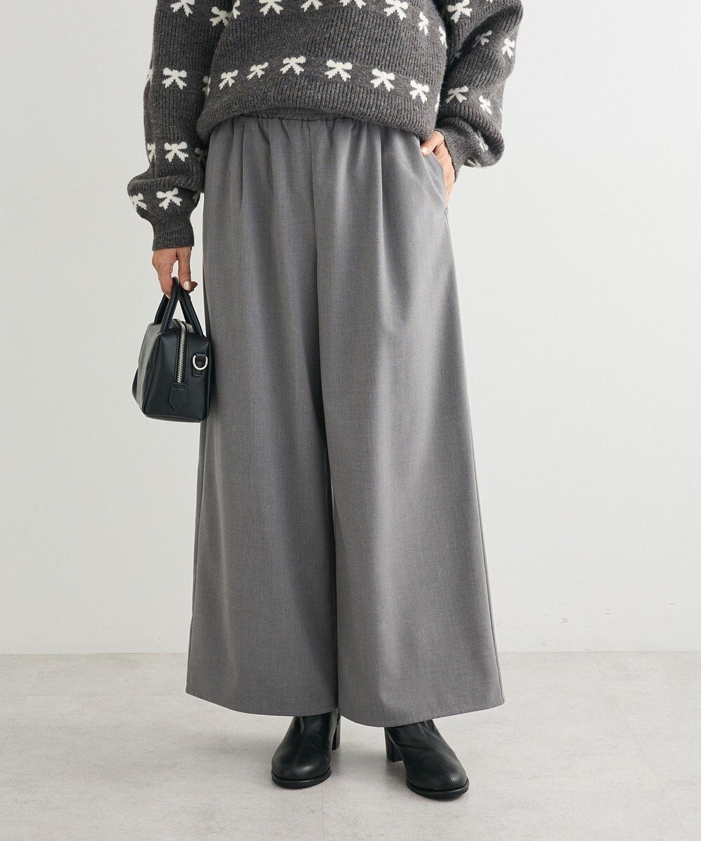Green Parks あったか裏起毛フレアワイドパンツ 