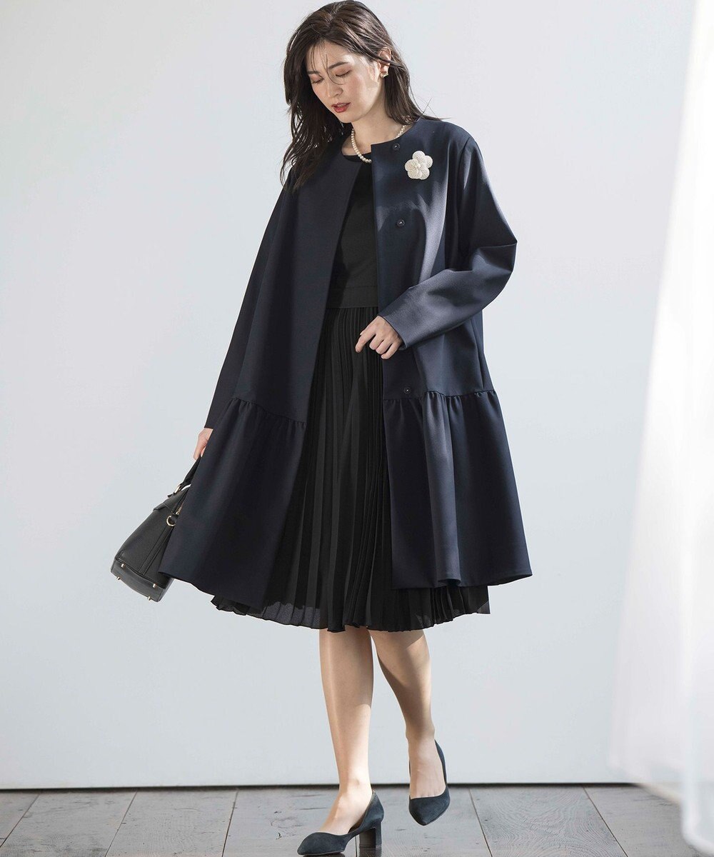 組曲 L 【KUMIKYOKU NAVY】ジャージーコンビプリーツ ワンピース 