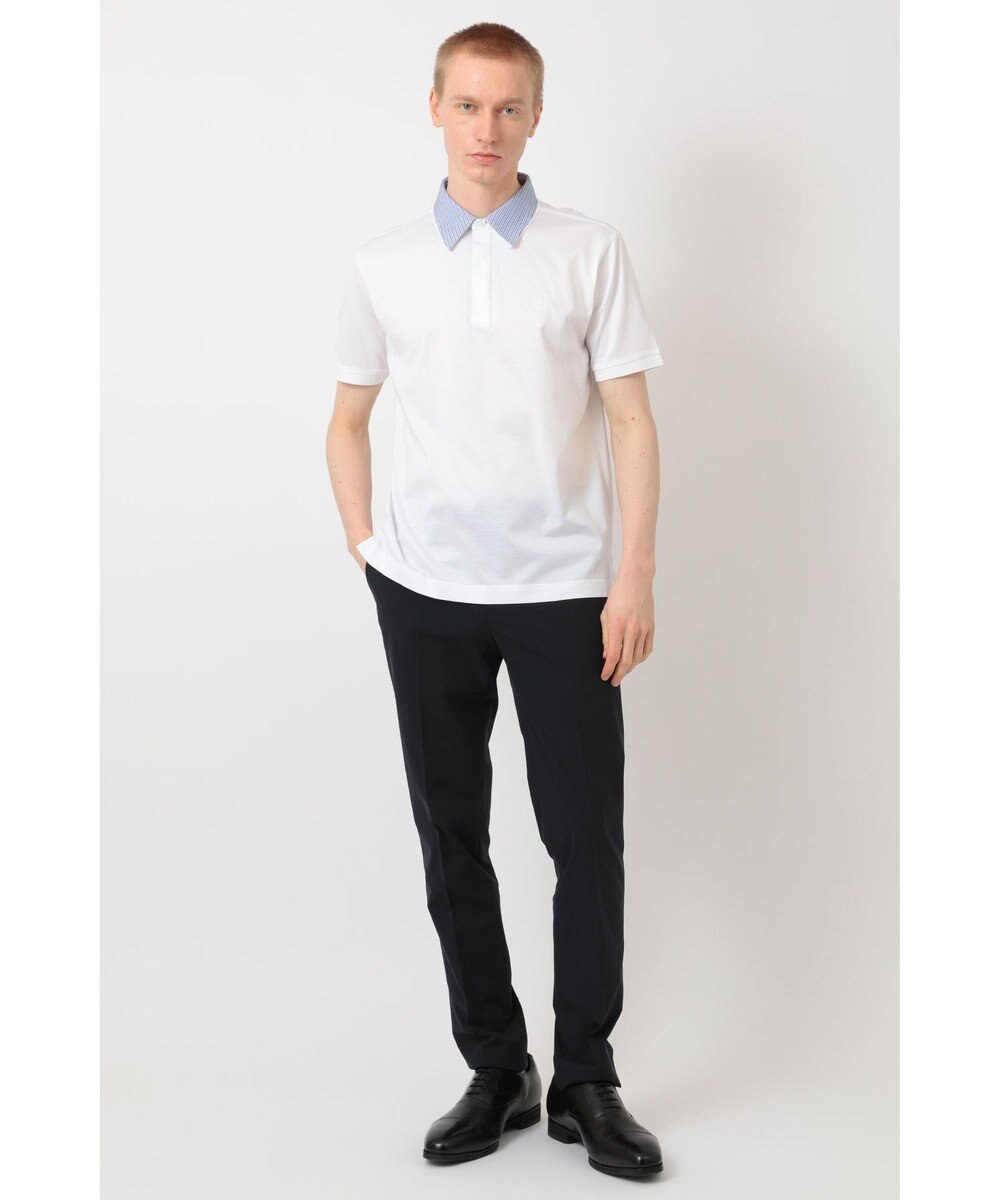 DAKS GIZAコットン THOMAS MASONチェック シャツカラーポロ 