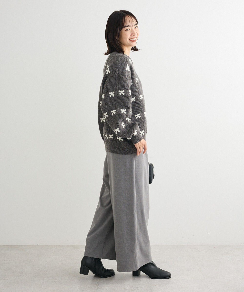 Green Parks あったか裏起毛フレアワイドパンツ 