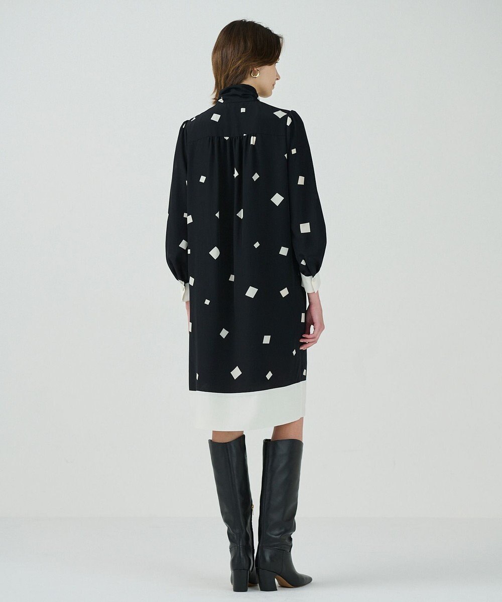 GRACE CONTINENTAL スクエアバイカラードレス 