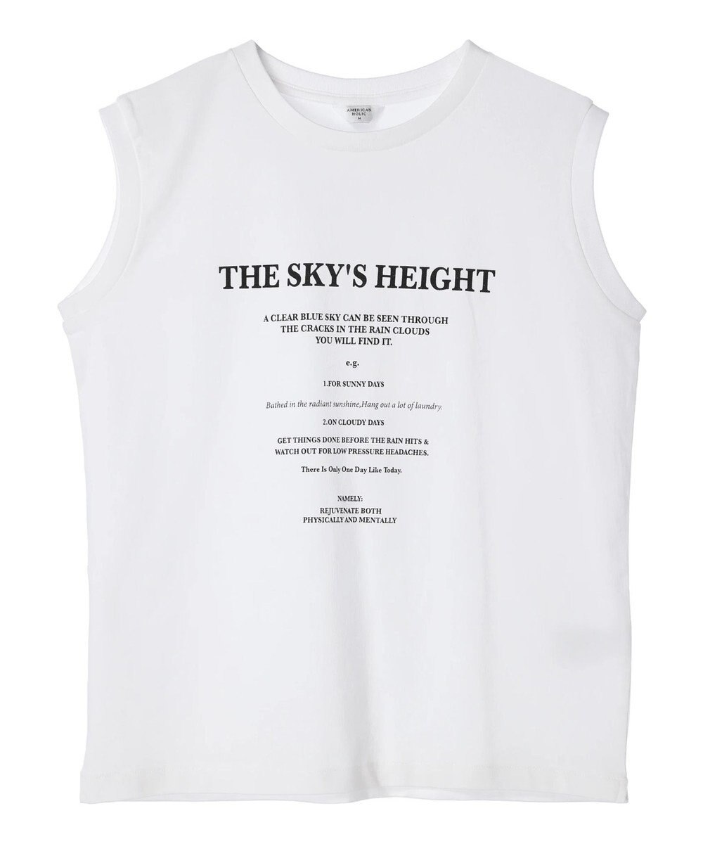 AMERICAN HOLIC 前後ロゴノースリーブカットプルオーバー 