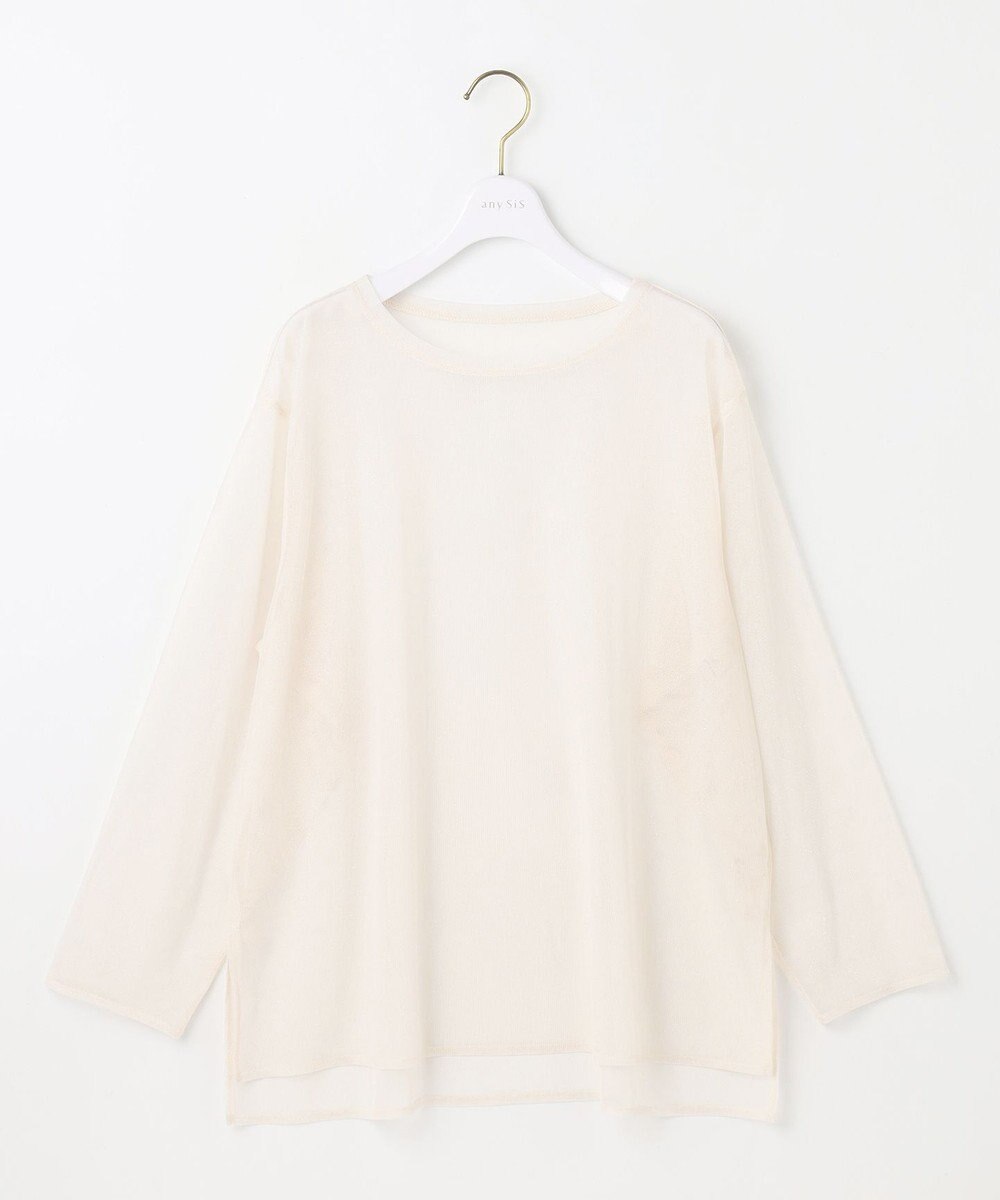 ANY SIS L 【貴島明日香さんコラボ】チュールレイニャード猫 Tシャツ 