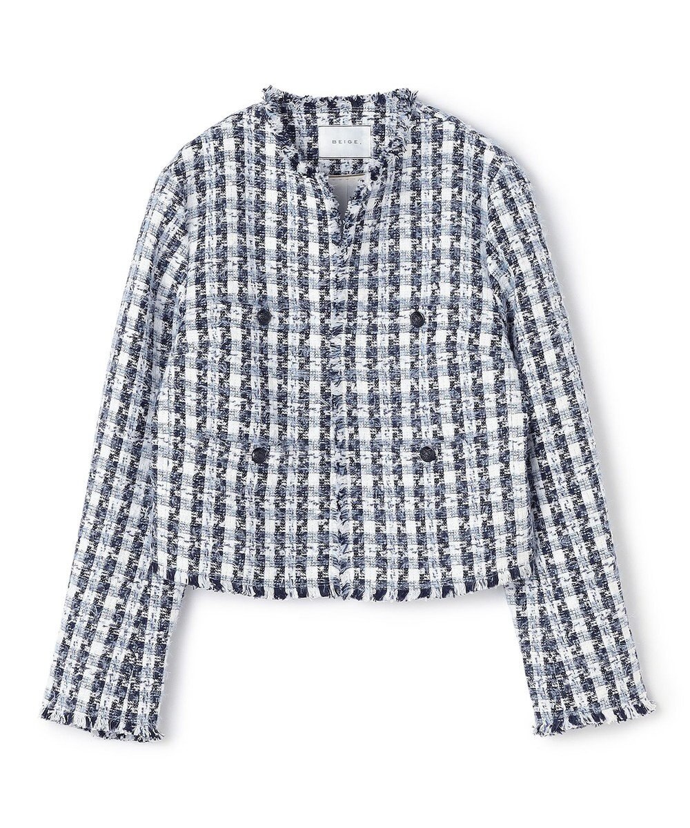 BEIGE， BERYL / ファンシーツイードノーカラージャケット 