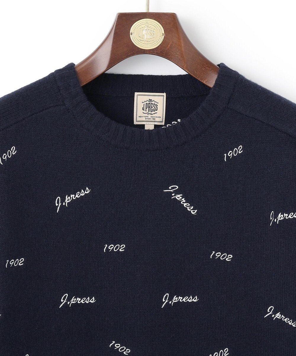 J.PRESS MEN エンブロイダリー クルーネックニット 
