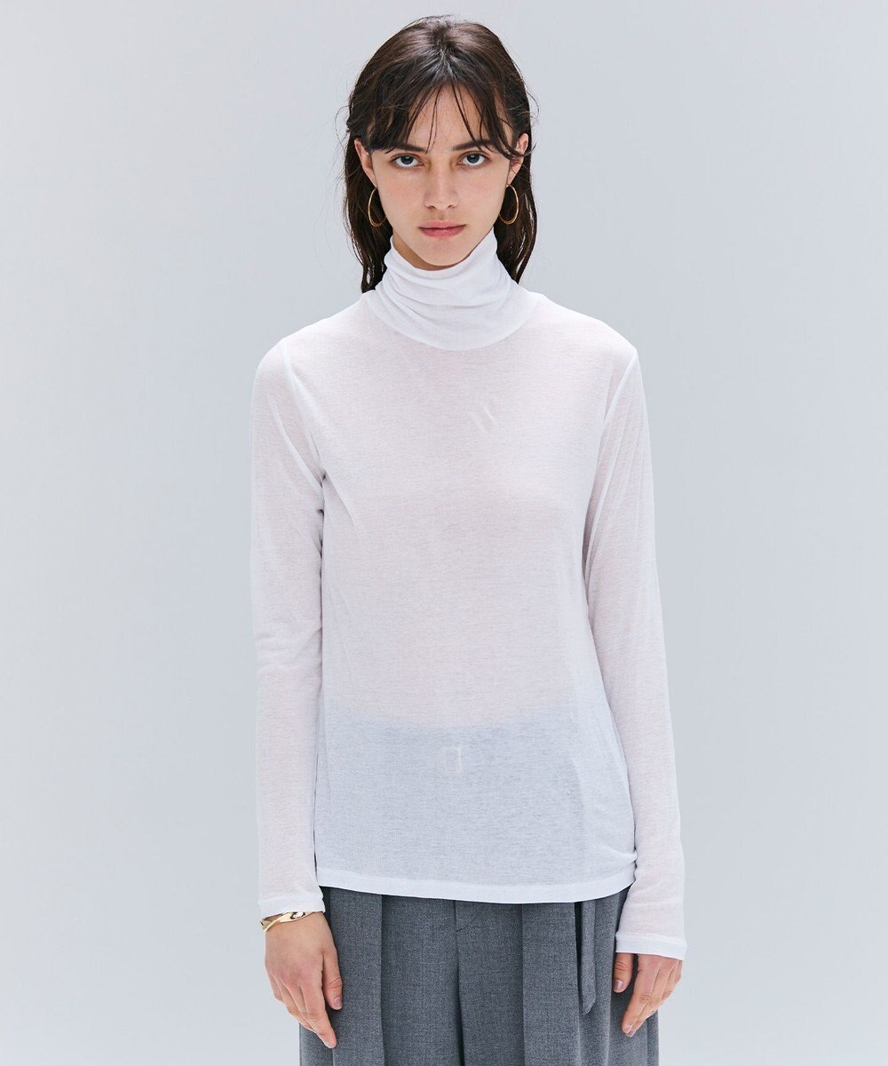 BEIGE， 【洗える】SORE / シアーコットンハイネックカットソー 