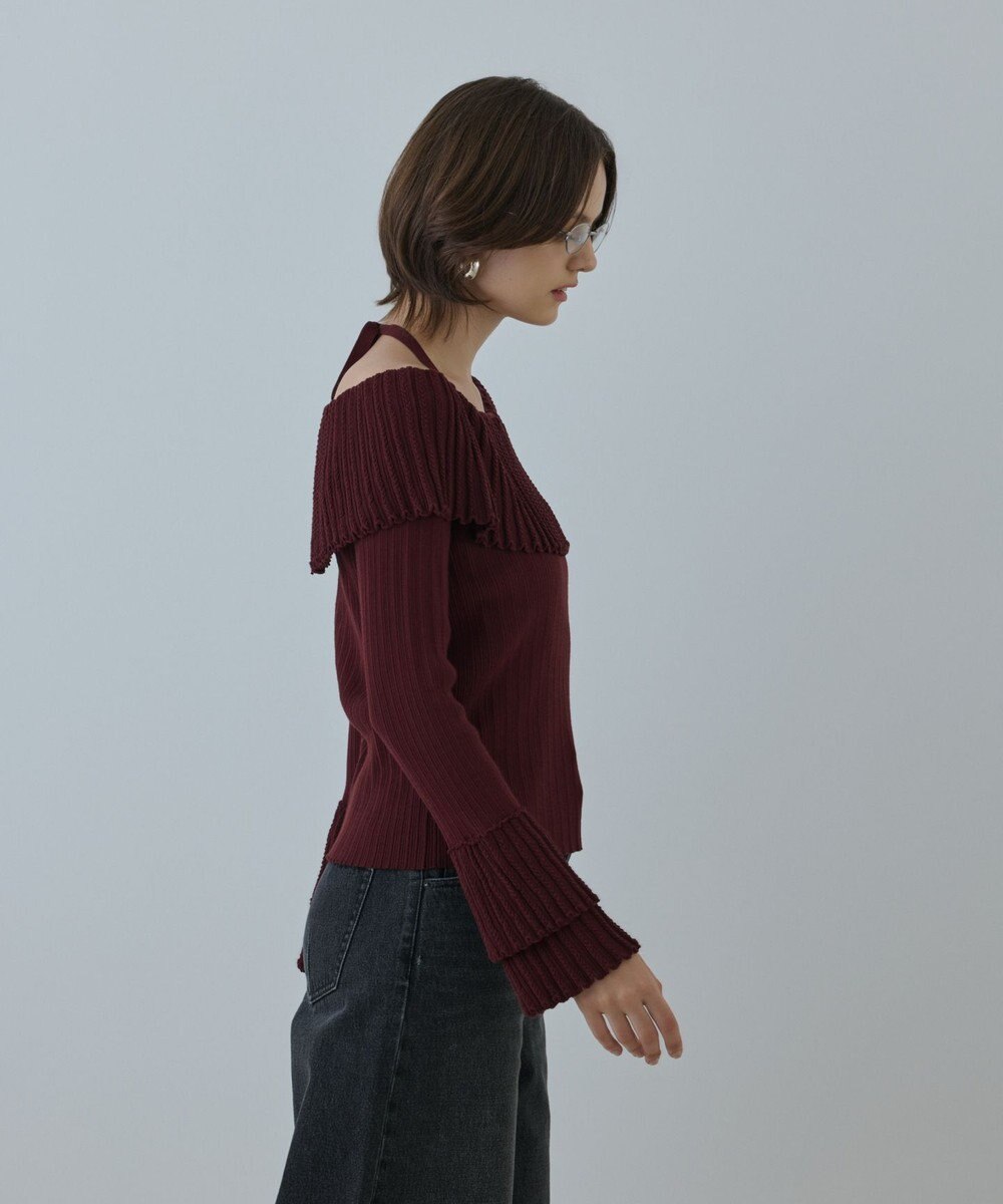 GRACE CONTINENTAL アイレットフレアニットトップ 