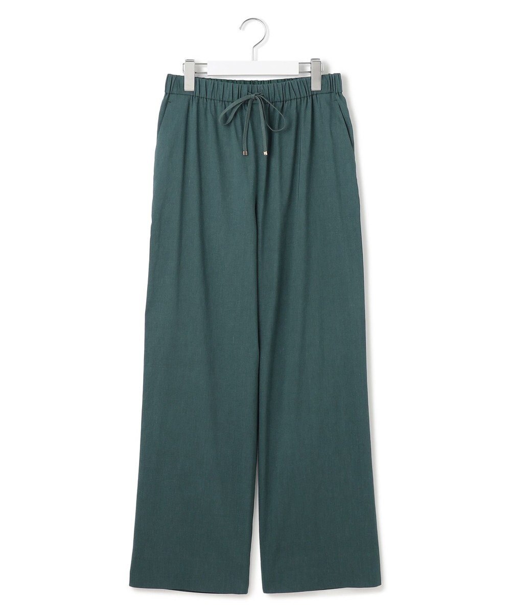 23区 【洗える】リネンレーヨンストレッチ ドロスト ワイド パンツ 