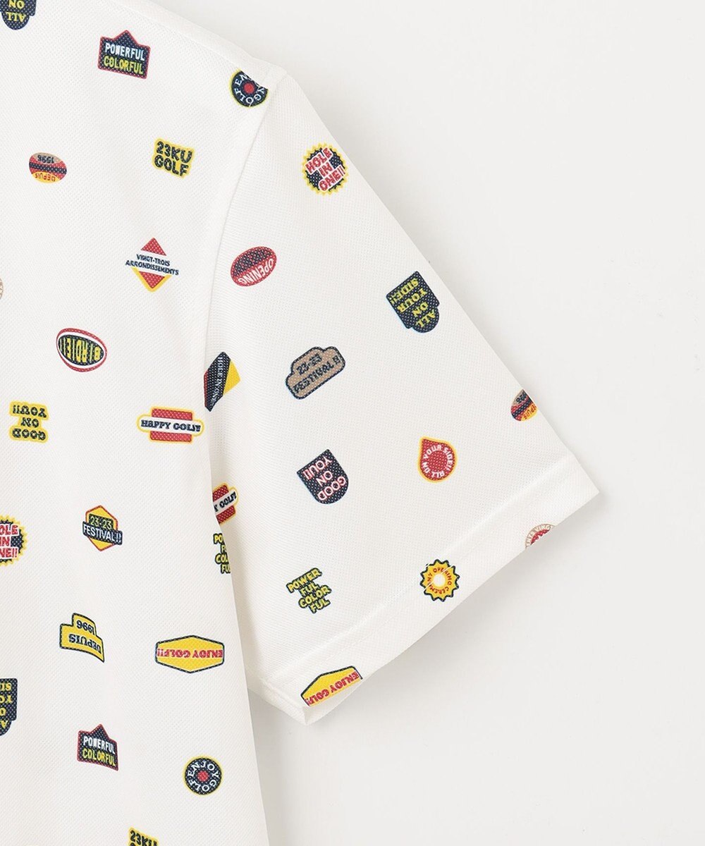 23区GOLF 【MEN】【UVケア/吸水速乾】マルチステッカープリント ポロシャツ 