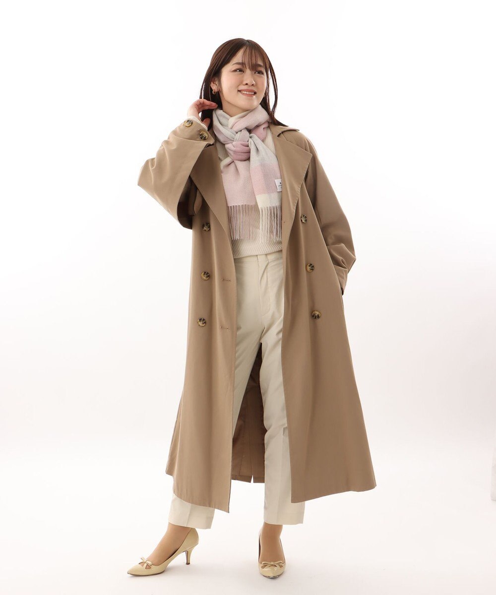 AURORA LANVIN en Bleu ランバン オン ブルー  カシミヤ ブロックチェック マフラー（幅30cm） 