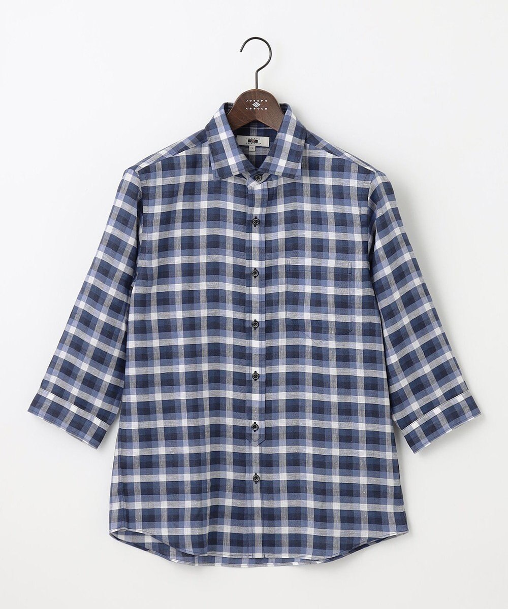 JOSEPH ABBOUD 【麻100％】リネンチェック シャツ 
