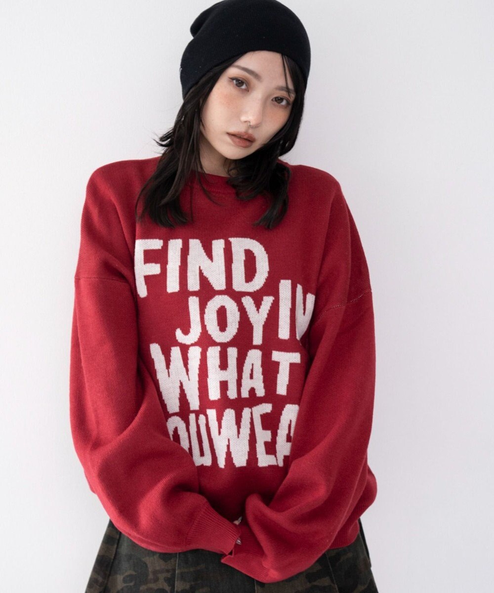 WEGO グラフィックニットプルオーバー 