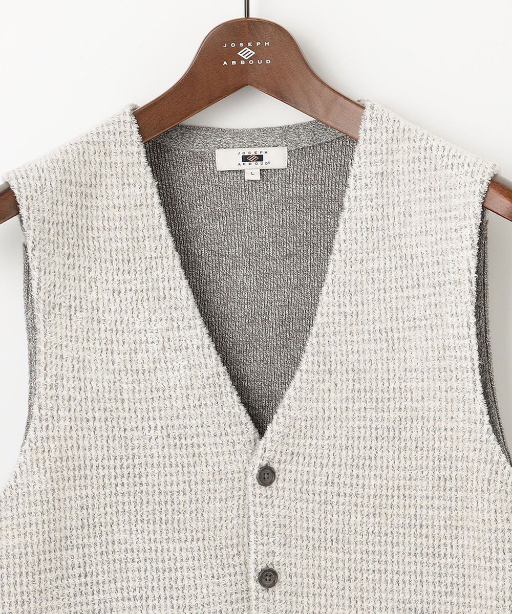 JOSEPH ABBOUD 【キングサイズ・イタリア糸使用/洗える】メリノブレンドモール ニット ベスト 